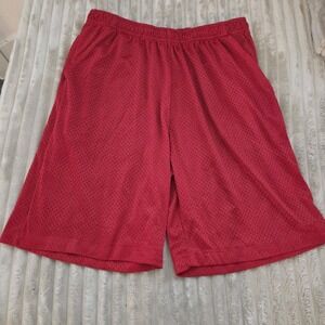Mens Pro 5 Super Heavy Red Mesh Basketball Shorts Size Large